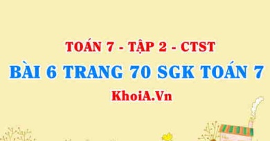 Bài 6 trang 70 SGK Toán 7 Tập 2 Chân trời sáng tạo